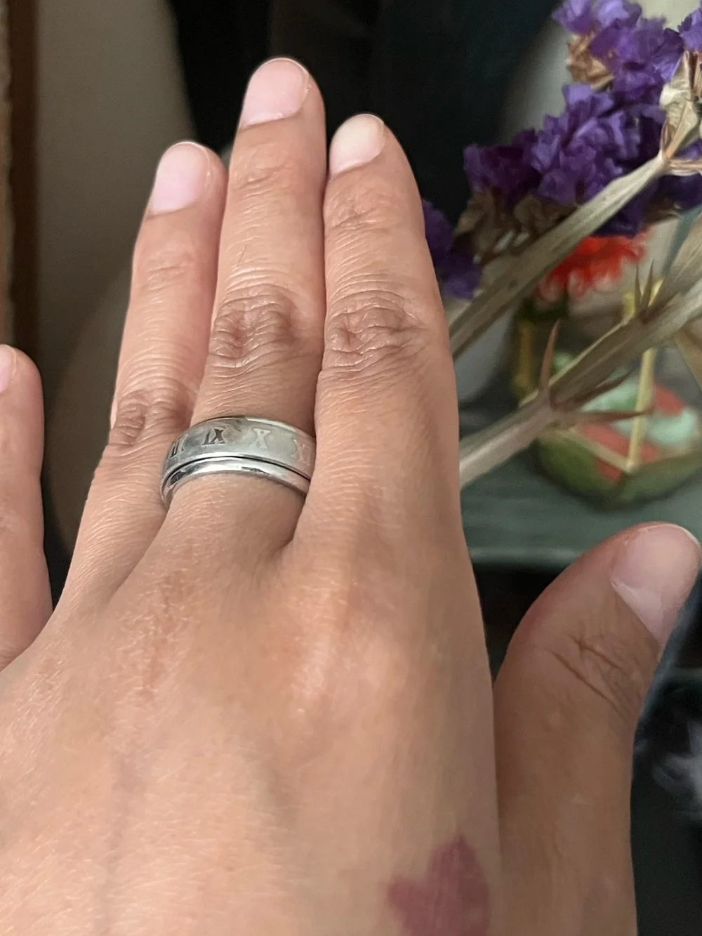 Titanium Roman Numeral Ring